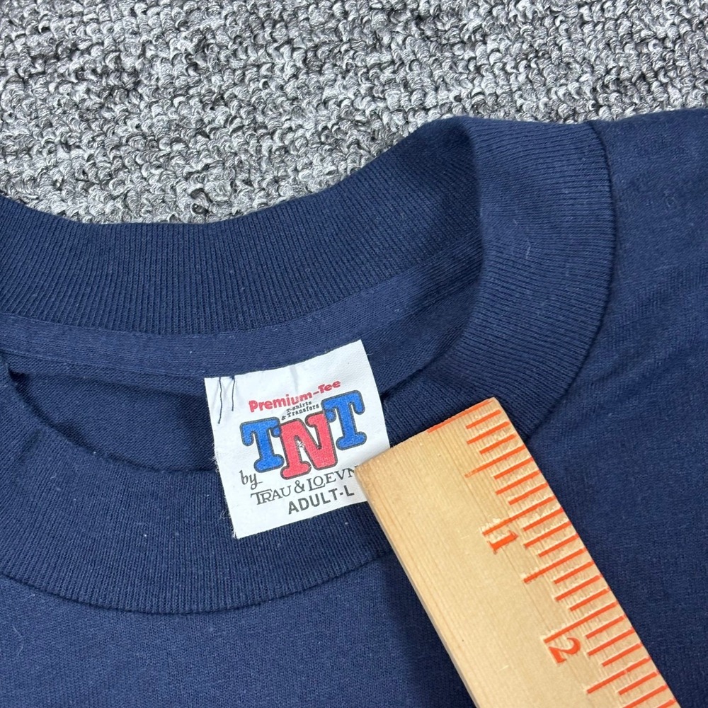 Vintage 90s Notre Dame Fighting Irish Made in USA Single Stitch Navy Blue Large - Picture 2 of 5